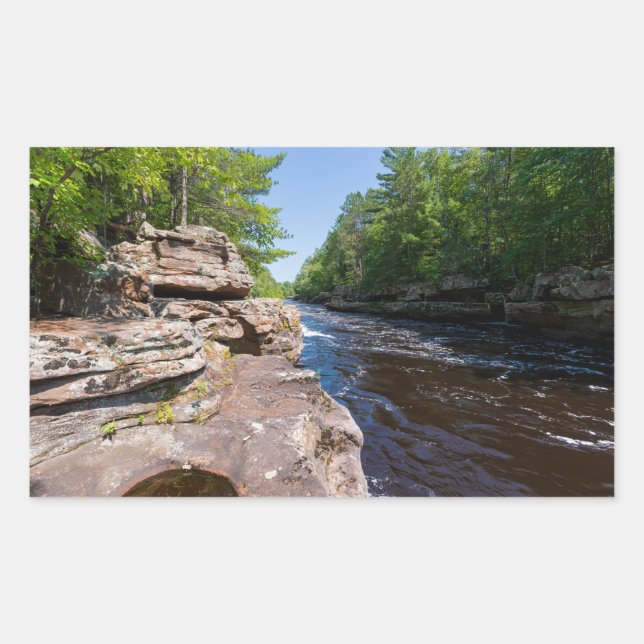 Pegatina Rectangular bancos rocosos y bosques en prohibición (Anverso)