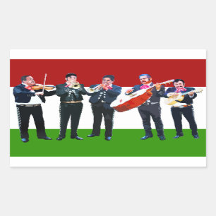Pegatina Rectangular Banda Mariachi de México