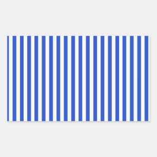 Pegatina Rectangular Bandas combinadas azules reales de Shirley Taylor