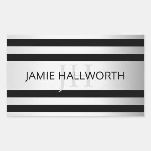 Pegatina Rectangular Bandas de color negro y negro de imitación de plat