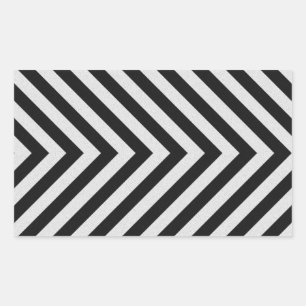 Pegatina Rectangular Bandas de peligro en blanco y negro texturadas