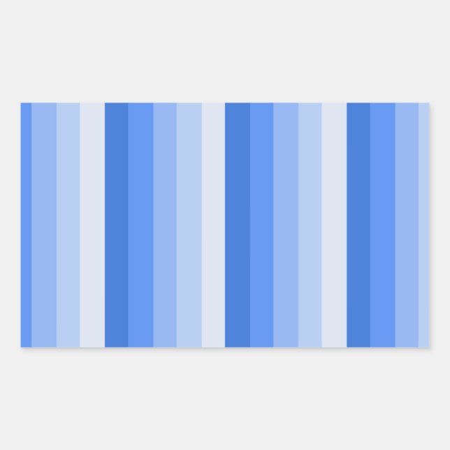 Pegatina Rectangular Bandas de sombra azules (Anverso)