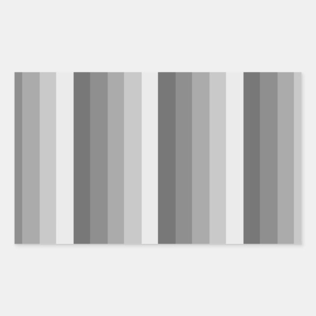 Pegatina Rectangular Bandas de sombra gris (Anverso)