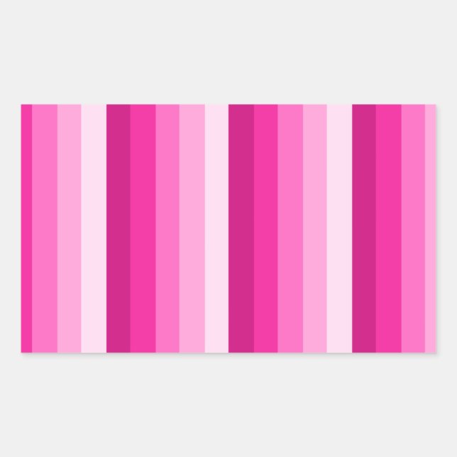 Pegatina Rectangular Bandas de sombra rosadas calientes (Anverso)