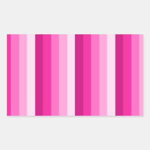 Pegatina Rectangular Bandas de sombra rosadas calientes