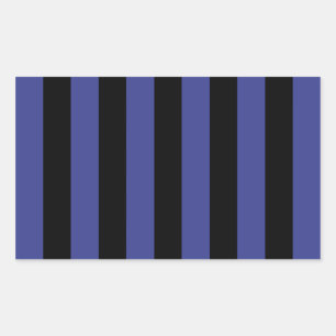 Pegatina Rectangular Bandas negras y azules