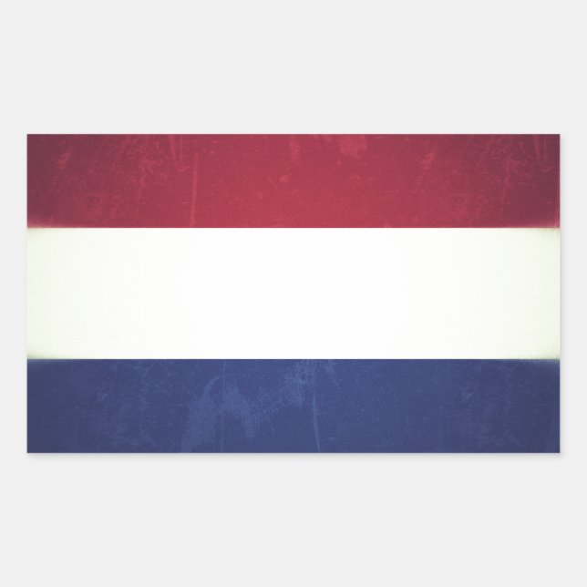 Pegatina Rectangular Bandeira da Holanda (Anverso)