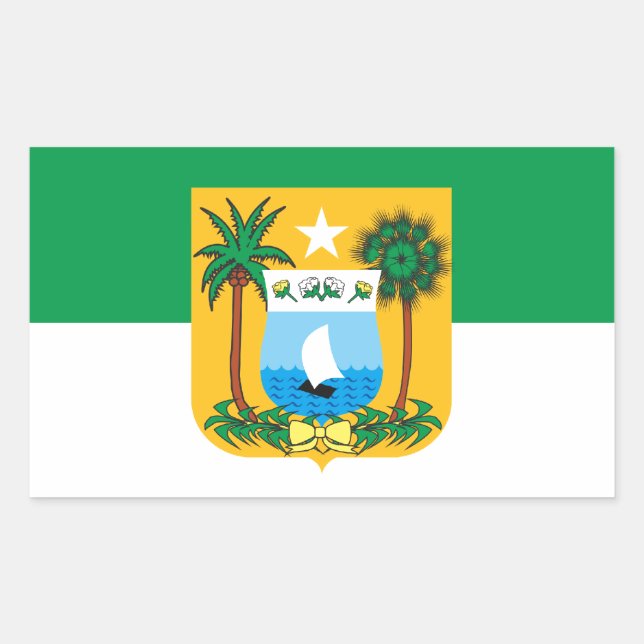 Pegatina Rectangular Bandeira do Rio Grande do Norte Brasil (Anverso)