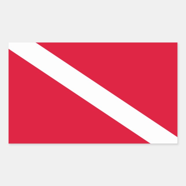 Pegatina Rectangular Bandeira para Mergulho (Anverso)
