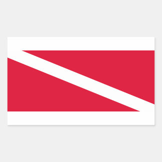 Pegatina Rectangular Bandeira para Mergulho