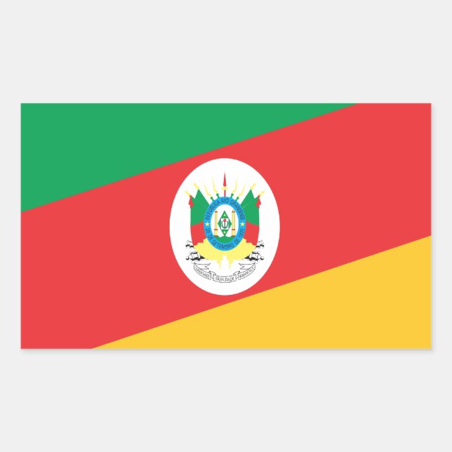 Pegatina Rectangular Bandeira Rio Grande do Sul  Brasil (Anverso)