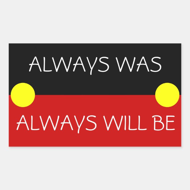 Pegatina Rectangular bandera aborigen de australia (Anverso)