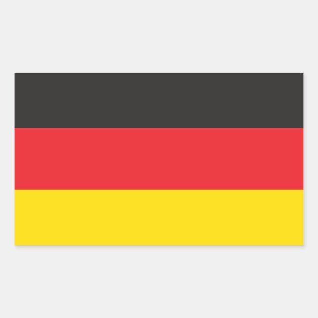 PEGATINA RECTANGULAR BANDERA ALEMANA (Anverso)