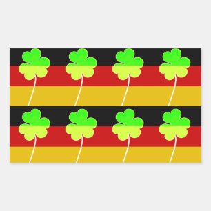 Pegatina Rectangular Bandera alemana irlandesa Shamrock Clover St. Patr