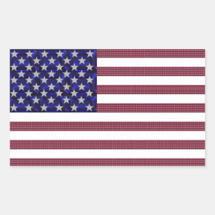 Pegatina Rectangular Bandera Americana