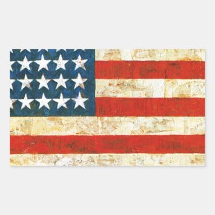 Pegatina Rectangular Bandera Americana