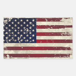 Pegatina Rectangular Bandera americana