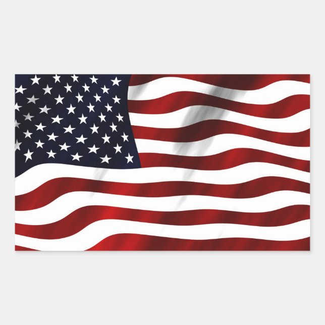 Pegatina Rectangular Bandera Americana (Anverso)