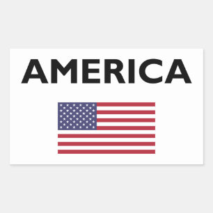 Pegatina Rectangular Bandera Americana de EE. UU. Color Claro