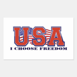 Pegatina Rectangular Bandera Americana USA Libertad Patriótica