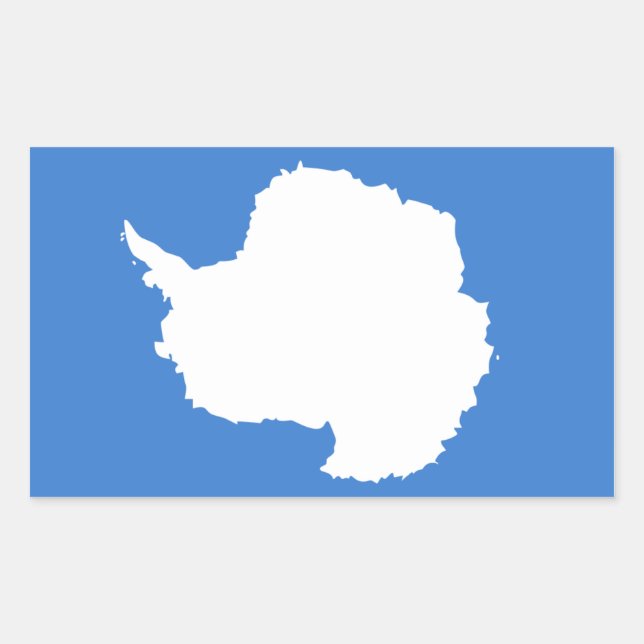 Pegatina Rectangular Bandera antártica/antártica (Anverso)