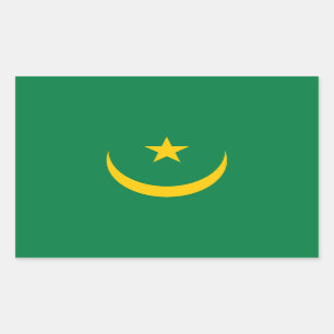 Pegatina Rectangular Bandera antigua de Mauritania
