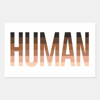 Pegatina Rectangular Bandera antiracista humana