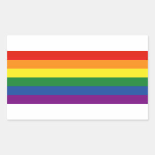 Pegatina Rectangular Bandera arco iris del orgullo gay