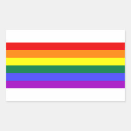 Pegatina Rectangular Bandera arco iris del Orgullo LGBT