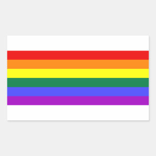 Pegatina Rectangular Bandera arco iris del Orgullo LGBT