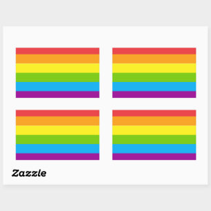 Pegatina Rectangular Bandera Arcoiris Lgbt