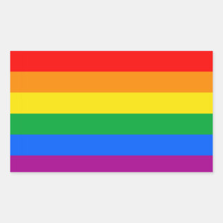 Pegatina Rectangular Bandera arcoiris LGBTQ+