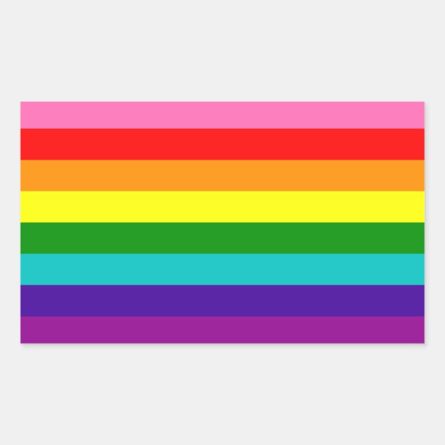 Pegatina Rectangular Bandera arcoiris original del orgullo gay LGBT de  (Anverso)