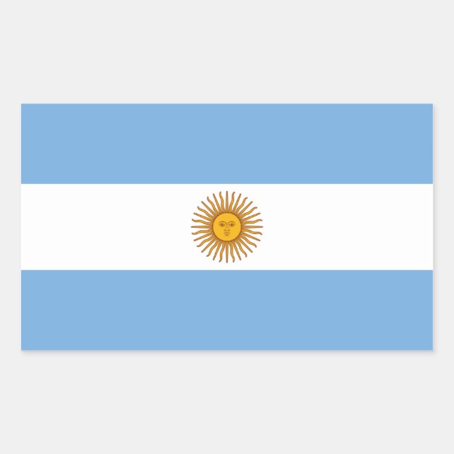 Pegatina Rectangular Bandera Argentina/Argentina (Anverso)