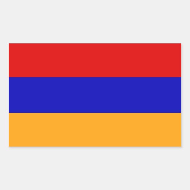 Pegatina Rectangular Bandera armenia (Anverso)
