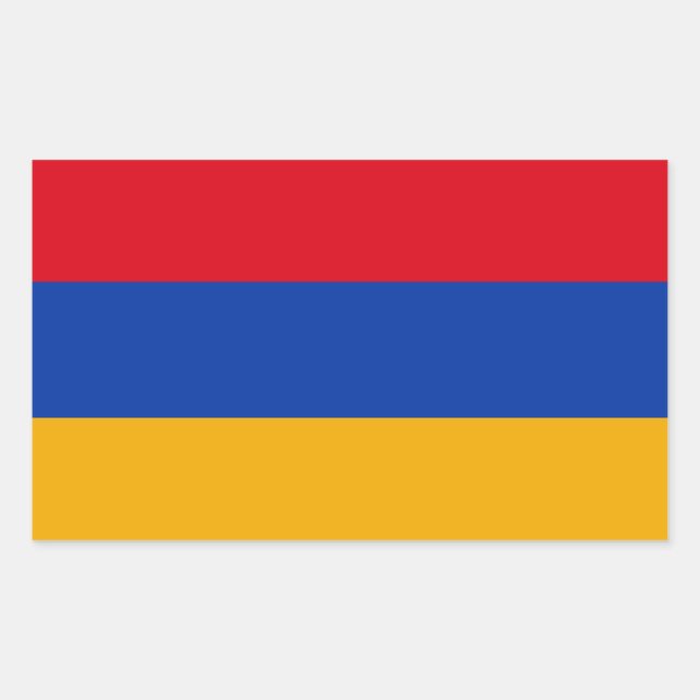 Pegatina Rectangular Bandera armenia patriótica (Anverso)