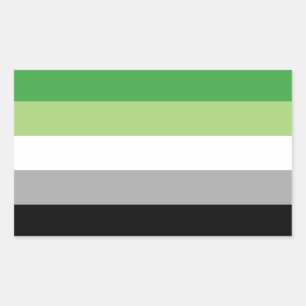 Pegatina Rectangular bandera aromantic