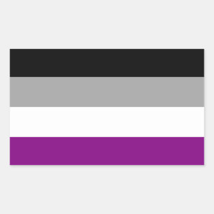 Pegatina Rectangular Bandera asexual