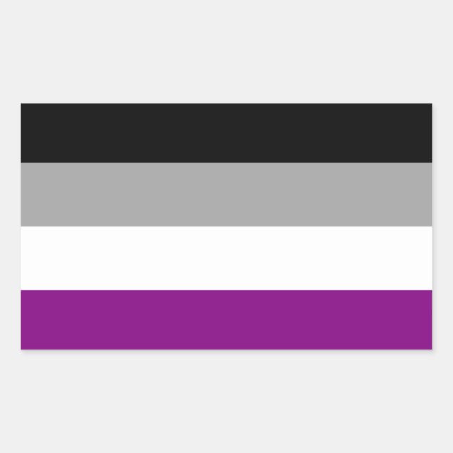 Pegatina Rectangular Bandera asexual (Anverso)