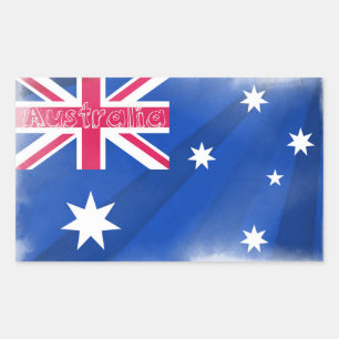 Pegatina Rectangular Bandera australiana