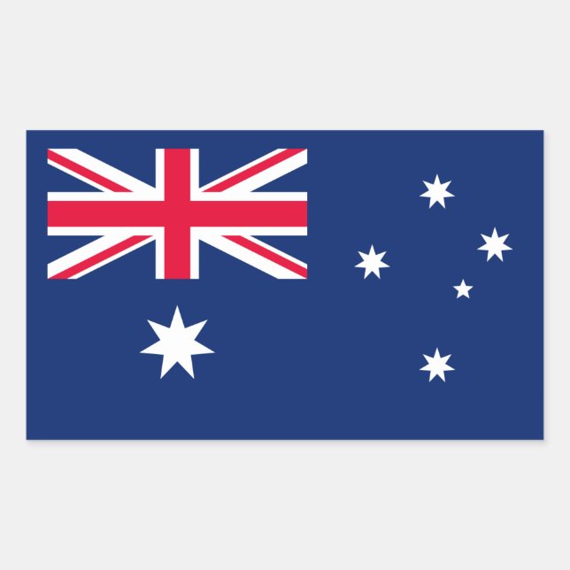 Pegatina Rectangular Bandera australiana, bandera de Australia (Anverso)