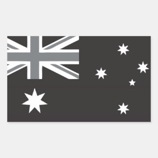 Pegatina Rectangular Bandera australiana en blanco y negro