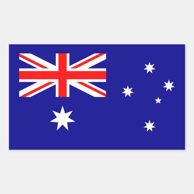Pegatina Rectangular Bandera australiana patriótica (Anverso)
