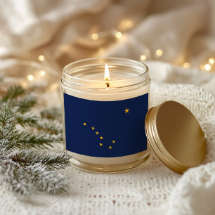 Pegatina Rectangular Bandera azul y dorada de Alaska