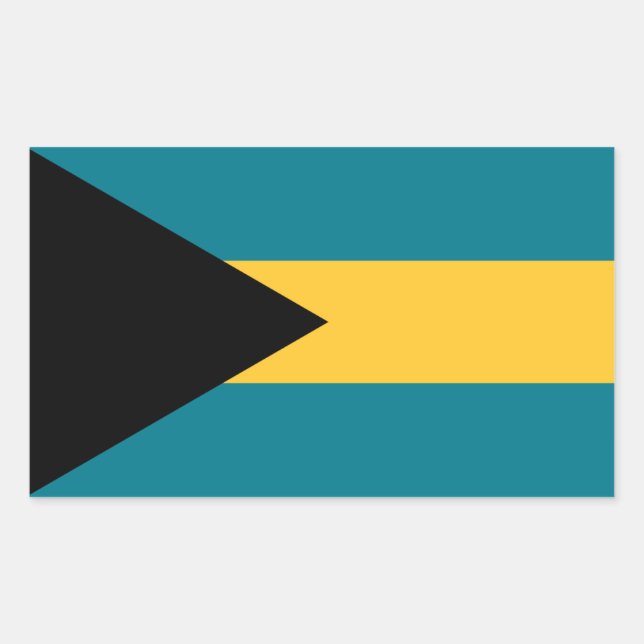 Pegatina Rectangular Bandera bahameña, bandera de las Bahamas (Anverso)