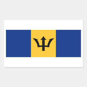 Pegatina Rectangular Bandera Barbados/Barbados/Barbados/Bajuns