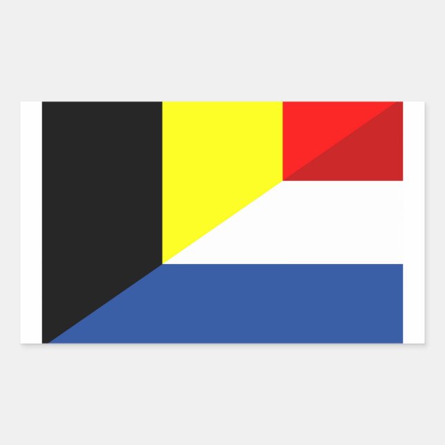 Pegatina Rectangular bandera belgiana de los países bajos, bandera de m (Anverso)