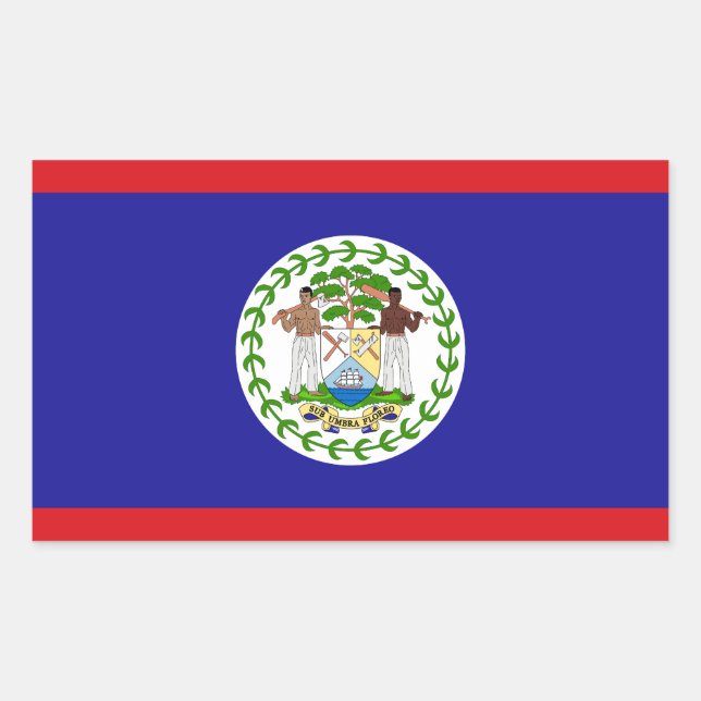 Pegatina Rectangular Bandera Beliceña (Anverso)