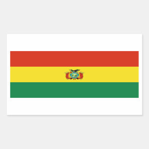 Pegatina Rectangular Bandera Bolivia/Bolivia