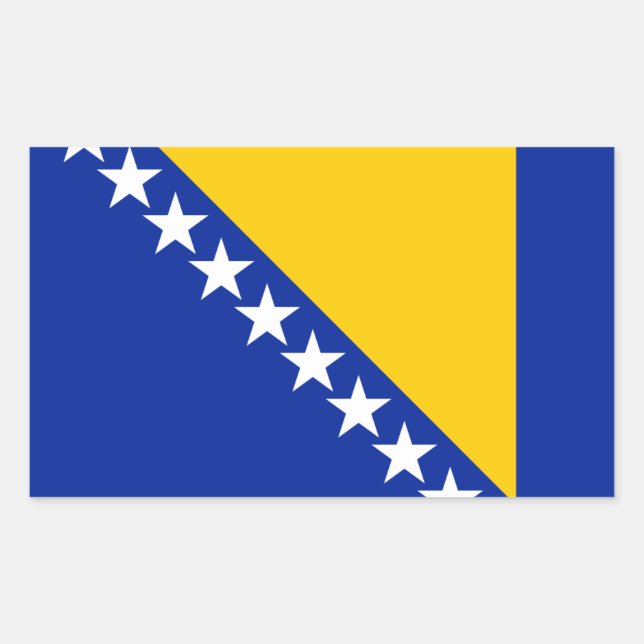 Pegatina Rectangular Bandera bosnia, Bandera de Bosnia y Herzegovina (Anverso)